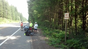 Taking a rest in a no parking area!